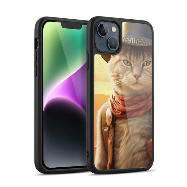 Michael David Ward Animals Kitty Cowboy Gel Armour Case For Apple iPhone 14 Plus