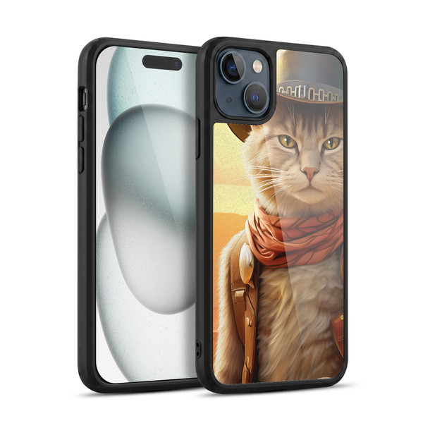 Michael David Ward Animals Kitty Cowboy Gel Armour Case For Apple iPhone 15 Plus