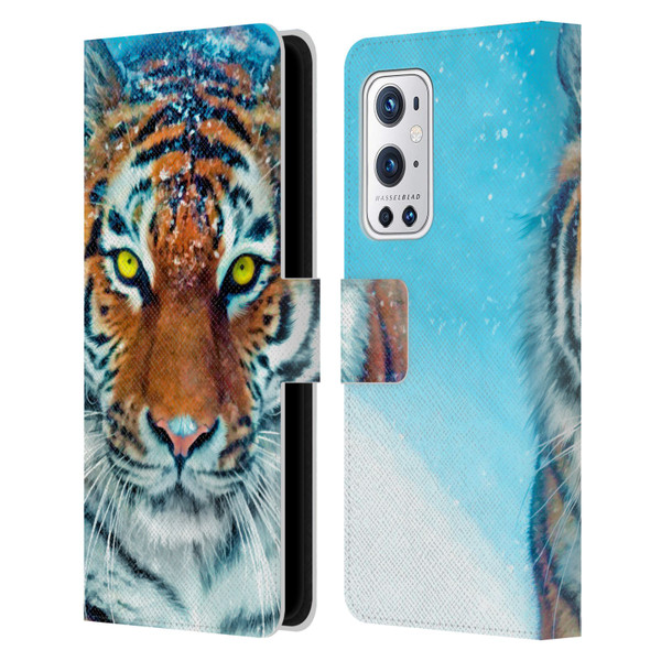 Aimee Stewart Animals Yellow Tiger Leather Book Wallet Case Cover For OnePlus 9 Pro
