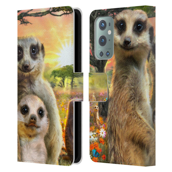 Aimee Stewart Animals Meerkats Leather Book Wallet Case Cover For OnePlus 9