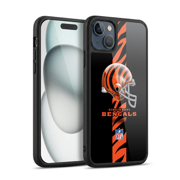 NFL Cincinnati Bengals Logo Helmet Gel Armour Case For Apple iPhone 15 Plus