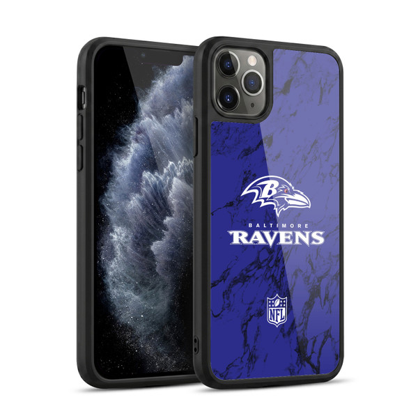 NFL Baltimore Ravens Graphics Coloured Marble Gel Armour Case For Apple iPhone 11 Pro Max