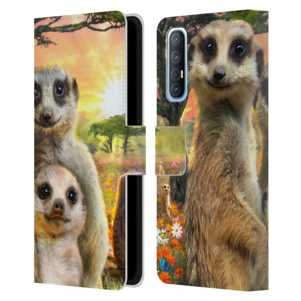 Aimee Stewart Animals Meerkats Leather Book Wallet Case Cover For OPPO Find X2 Neo 5G