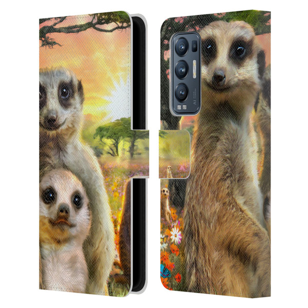 Aimee Stewart Animals Meerkats Leather Book Wallet Case Cover For OPPO Find X3 Neo / Reno5 Pro+ 5G