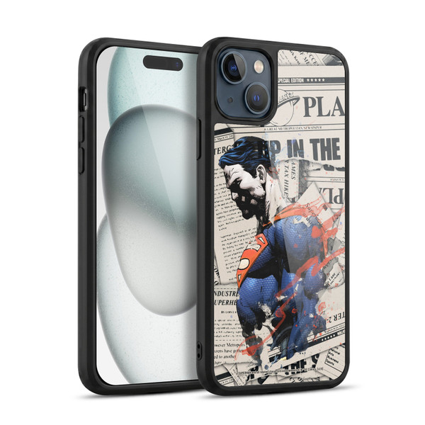 Superman DC Comics 80th Anniversary Newspaper Gel Armour Case For Apple iPhone 15 Plus