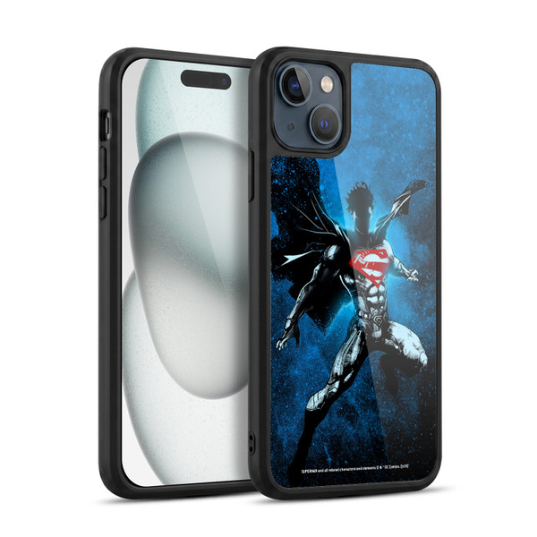 Superman DC Comics 80th Anniversary Splatter Gel Armour Case For Apple iPhone 15 Plus