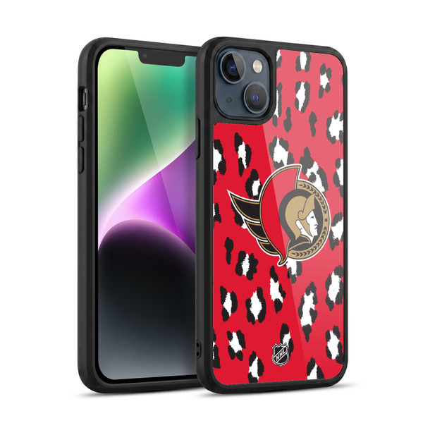 NHL Ottawa Senators Leopard Pattern Gel Armour Case For Apple iPhone 14 Plus