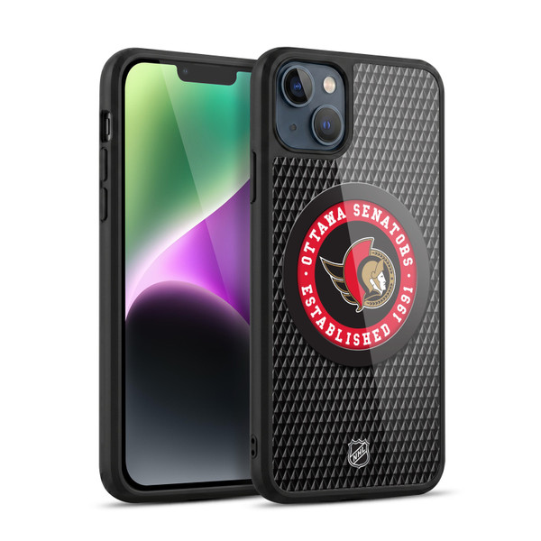 NHL Ottawa Senators Puck Texture Gel Armour Case For Apple iPhone 14 Plus