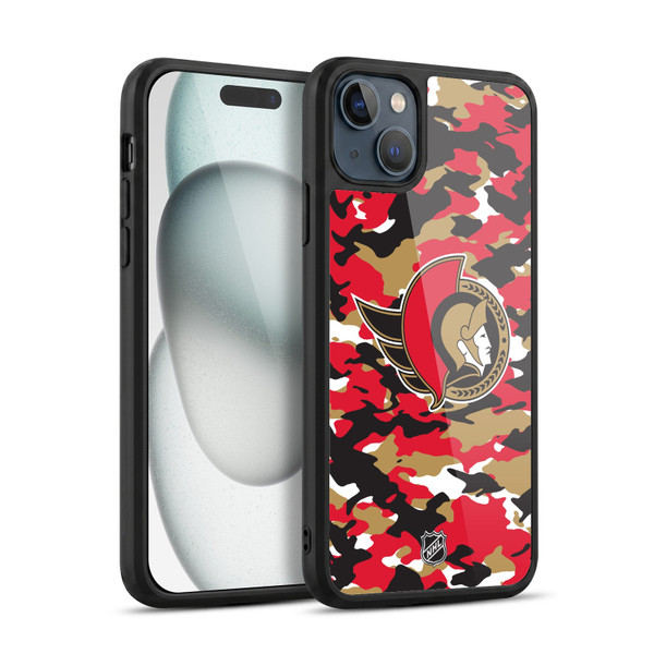 NHL Ottawa Senators Camouflage Gel Armour Case For Apple iPhone 15 Plus