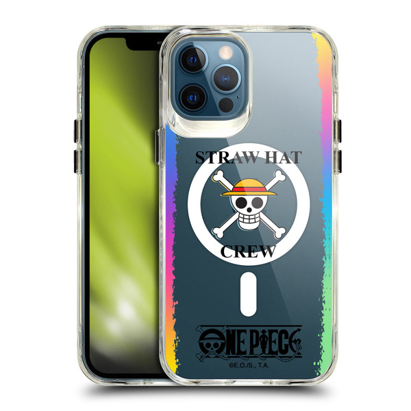 One Piece Graphic Art Colourful Crew Logo Text SHOCKPROOF BUMPER CASE COMPATIBLE WITH Apple iPhone 12 Pro Max & MAGSAFE