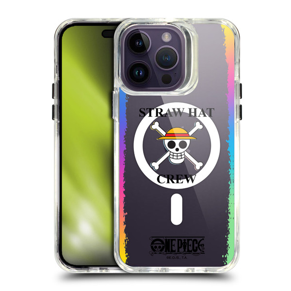 One Piece Graphic Art Colourful Crew Logo Text SHOCKPROOF BUMPER CASE COMPATIBLE WITH Apple iPhone 14 Pro Max & MAGSAFE
