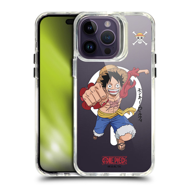 One Piece Graphic Art Luffy Text SHOCKPROOF BUMPER CASE COMPATIBLE WITH Apple iPhone 14 Pro Max & MAGSAFE