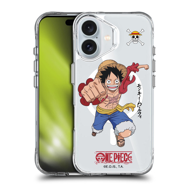 One Piece Graphic Art Luffy Text SHOCKPROOF BUMPER CASE COMPATIBLE WITH Apple iPhone 16 & MAGSAFE
