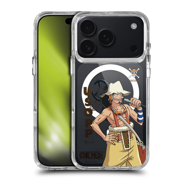 One Piece Graphic Art Usopp Text SHOCKPROOF BUMPER CASE COMPATIBLE WITH Apple iPhone 17 Pro & MAGSAFE