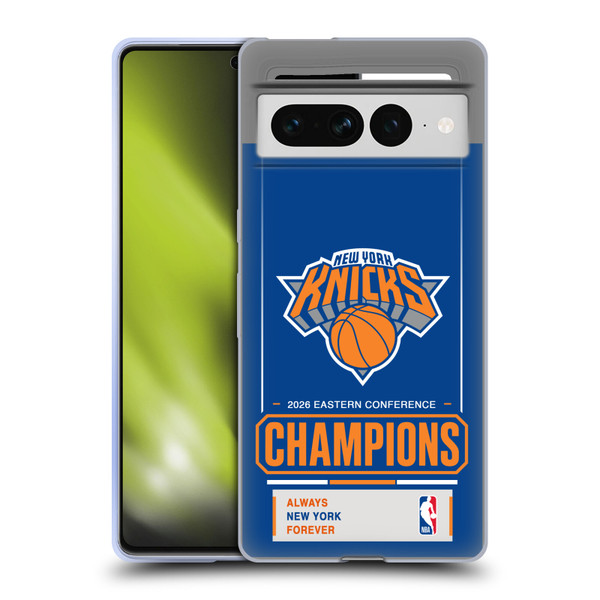 NBA 2026 Champions New York Knicks Stripes Soft Gel Case for Google Pixel 7 Pro