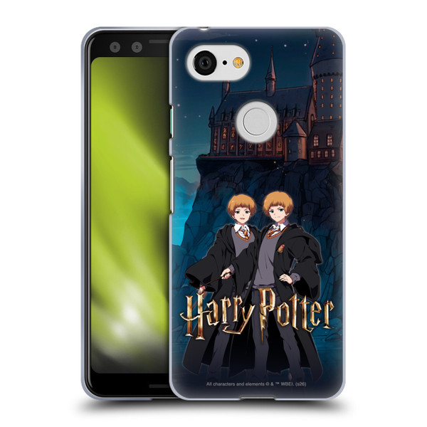 Harry Potter Anime Celebration Fred and George Weasley Soft Gel Case for Google Pixel 3