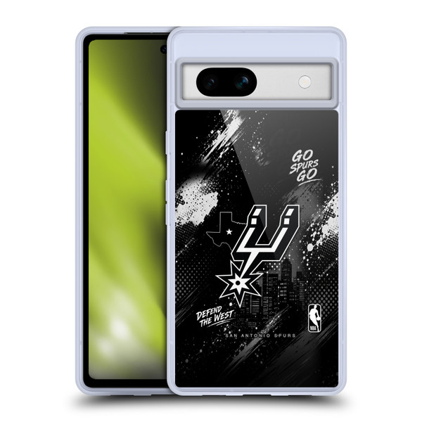NBA San Antonio Spurs Monochrome Soft Gel Case for Google Pixel 7a