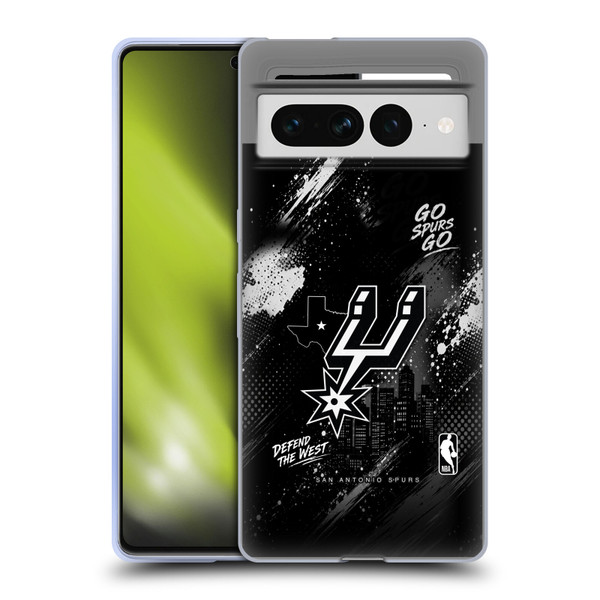 NBA San Antonio Spurs Monochrome Soft Gel Case for Google Pixel 7 Pro