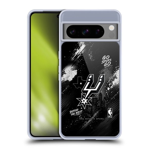 NBA San Antonio Spurs Monochrome Soft Gel Case for Google Pixel 8 Pro