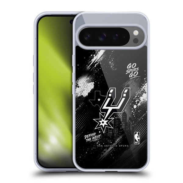 NBA San Antonio Spurs Monochrome Soft Gel Case for Google Pixel 9 Pro XL