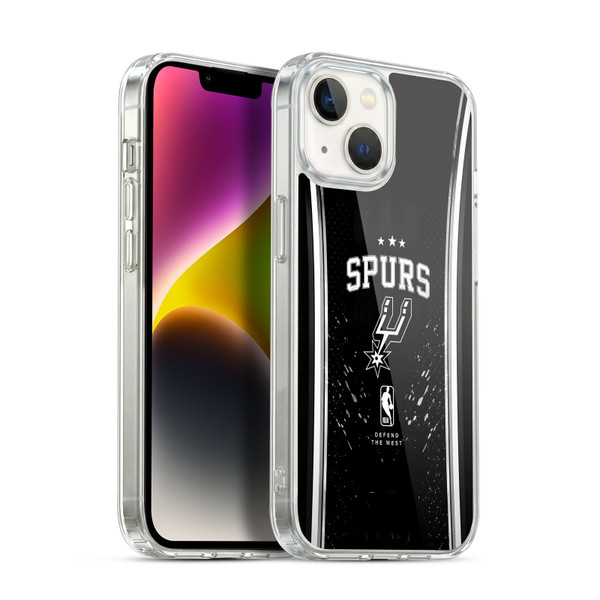 NBA San Antonio Spurs Silver Line Soft Gel Case for Apple iPhone 14