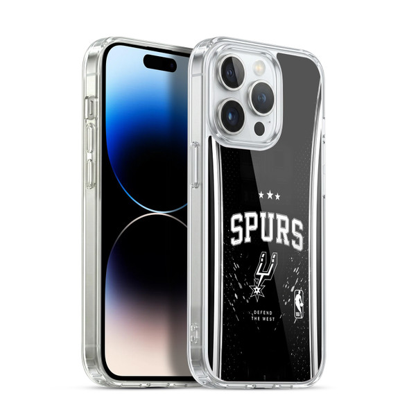 NBA San Antonio Spurs Silver Line Soft Gel Case for Apple iPhone 14 Pro & MagSafe