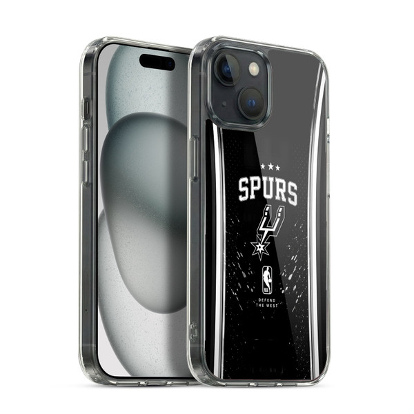 NBA San Antonio Spurs Silver Line Soft Gel Case for Apple iPhone 15 & MagSafe