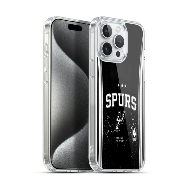 NBA San Antonio Spurs Silver Line Soft Gel Case for Apple iPhone 15 Pro Max & MagSafe