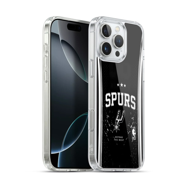 NBA San Antonio Spurs Silver Line Soft Gel Case for Apple iPhone 16 Pro Max & MagSafe