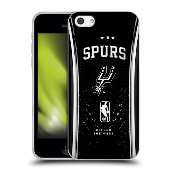 NBA San Antonio Spurs Silver Line Soft Gel Case for Apple iPhone 5c