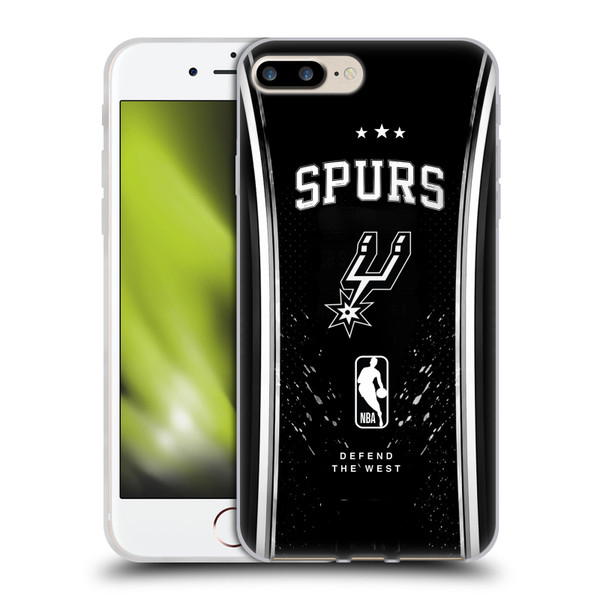 NBA San Antonio Spurs Silver Line Soft Gel Case for Apple iPhone 7 Plus / 8 Plus & MagSafe
