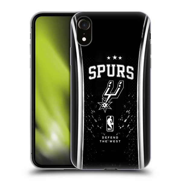 NBA San Antonio Spurs Silver Line Soft Gel Case for Apple iPhone XR