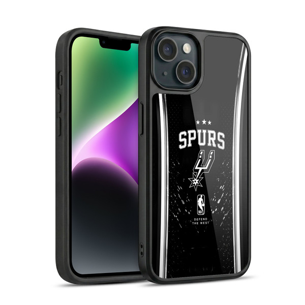 NBA San Antonio Spurs Silver Line Gel Armour Case For Apple iPhone 14