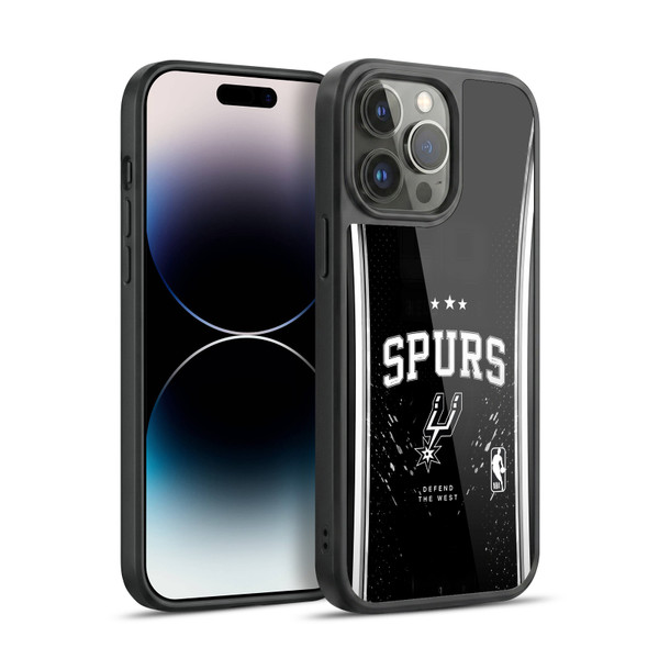 NBA San Antonio Spurs Silver Line Gel Armour Case For Apple iPhone 14 Pro Max