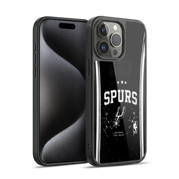 NBA San Antonio Spurs Silver Line Gel Armour Case For Apple iPhone 15 Pro Max