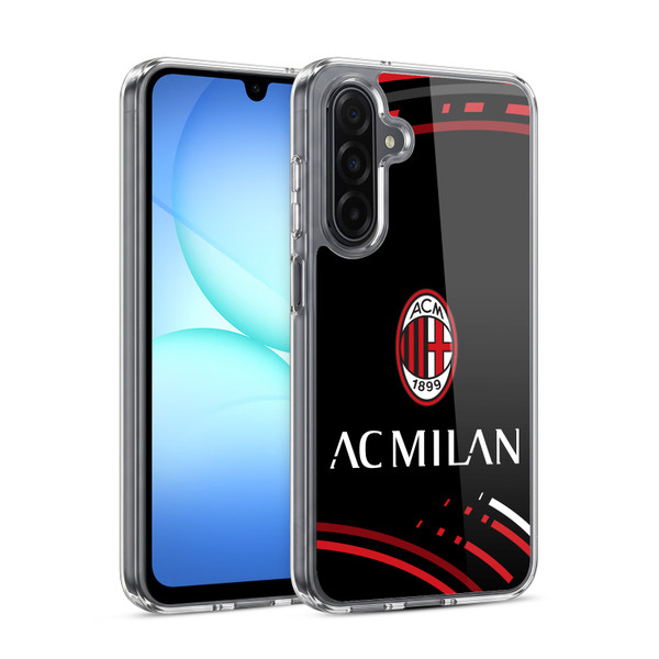 AC Milan Crest Patterns Curved Soft Gel Case for Samsung Galaxy A17 4G / 5G