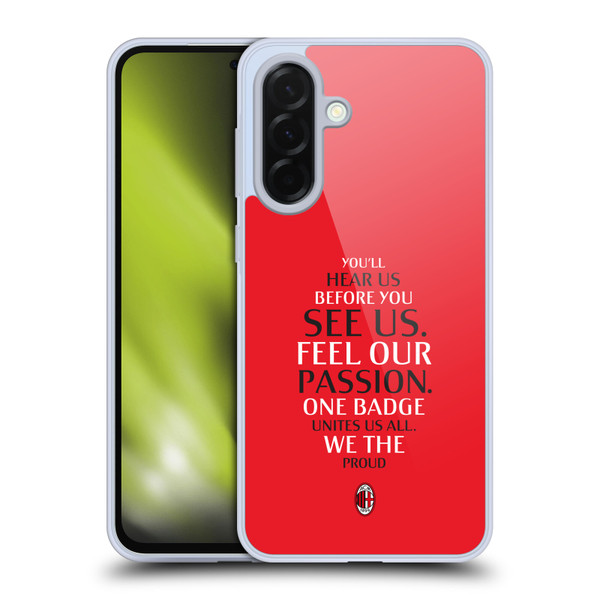 AC Milan Art Typography Soft Gel Case for Samsung Galaxy A36 5G