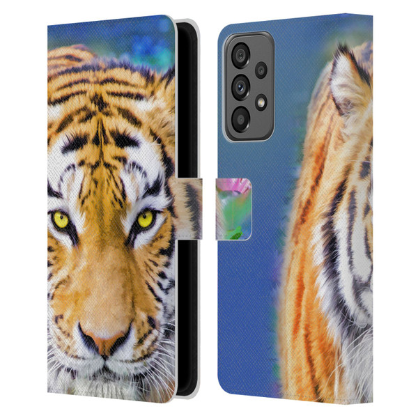 Aimee Stewart Animals Tiger Lily Leather Book Wallet Case Cover For Samsung Galaxy A73 5G (2022)
