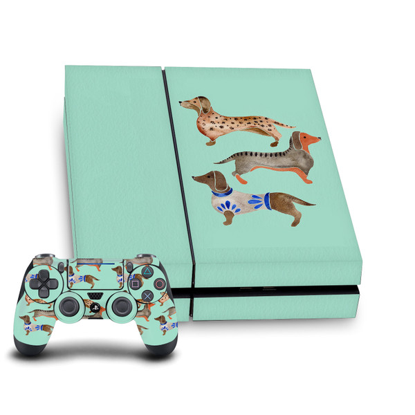Cat Coquillette Art Mix Dachshunds Vinyl Sticker Skin Decal Cover for Sony PS4 Console & Controller