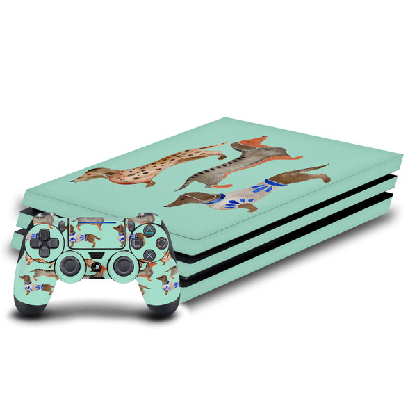 Cat Coquillette Art Mix Dachshunds Vinyl Sticker Skin Decal Cover for Sony PS4 Pro Bundle