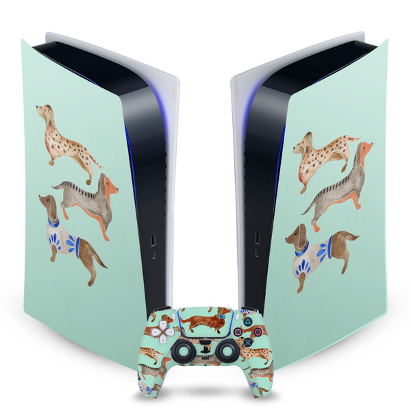 Cat Coquillette Art Mix Dachshunds Vinyl Sticker Skin Decal Cover for Sony PS5 Digital Edition Bundle