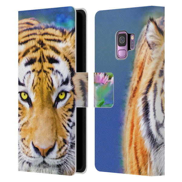 Aimee Stewart Animals Tiger Lily Leather Book Wallet Case Cover For Samsung Galaxy S9