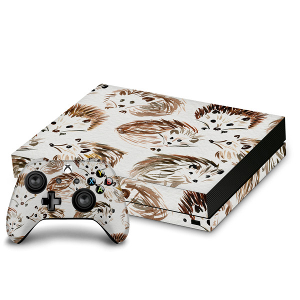 Cat Coquillette Art Mix Hedgehogs Vinyl Sticker Skin Decal Cover for Microsoft Xbox One X Bundle