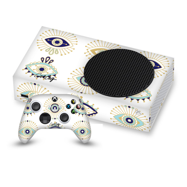 Cat Coquillette Art Mix Blue Gold Vinyl Sticker Skin Decal Cover for Microsoft Series S Console & Controller