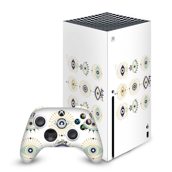 Cat Coquillette Art Mix Blue Gold Vinyl Sticker Skin Decal Cover for Microsoft Series X Console & Controller