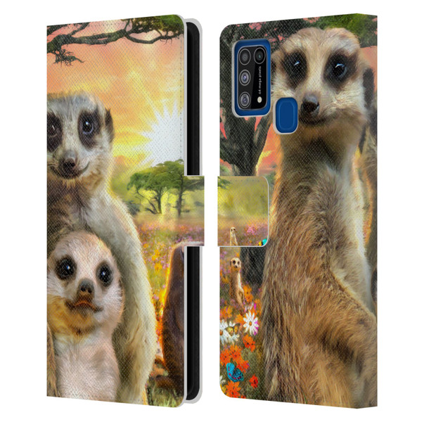 Aimee Stewart Animals Meerkats Leather Book Wallet Case Cover For Samsung Galaxy M31 (2020)