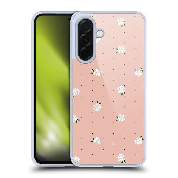 Anis Illustration Flower Pattern 2 Dots Soft Gel Case for Samsung Galaxy A36 5G