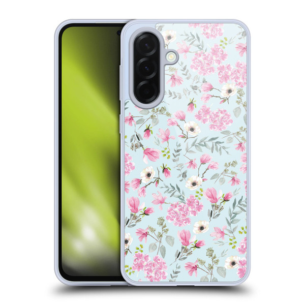 Anis Illustration Flower Pattern 2 Pink Soft Gel Case for Samsung Galaxy A36 5G
