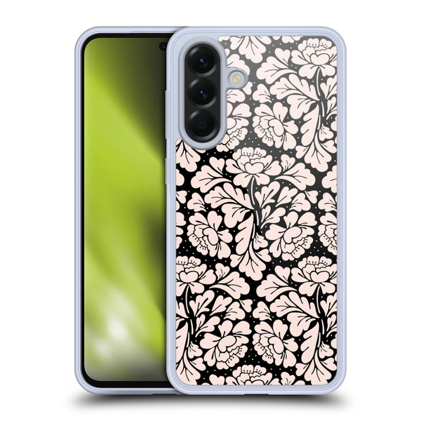 Anis Illustration Flower Pattern 2 Black 1 Soft Gel Case for Samsung Galaxy A56 5G
