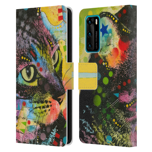 Dean Russo Cats Napy Leather Book Wallet Case Cover For Huawei P40 5G